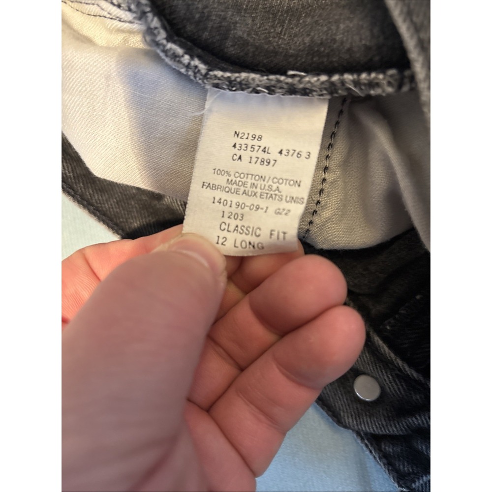 Vintage Gap Classic Fit High Waisted Jeans 12 Long Made in USA Faded Black Denim - Picture 5 of 11